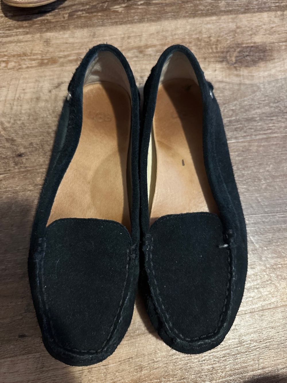 Ugg Black Suede Slip-On Loafers